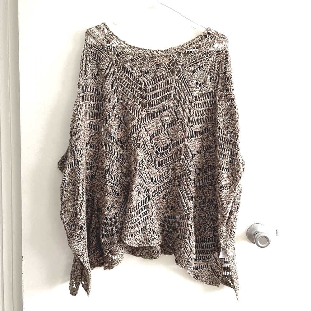 Hollister crochet knit sweater pancho top
